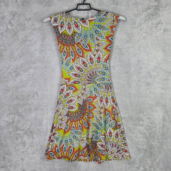 Womens Enfocus Multicolor Paisley Ruched Sleeveless Dress Polyester Stretch 6 - Picture 5 of 8